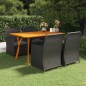 vidaXL Juego de comedor para jardín 5 piezas negro vidaXL Juego de comedor para jardín 5 piezas negro