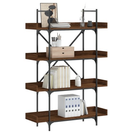 vidaXL Librería de 4 estantes madera ingeniería marrón 100x33x145,5 cm