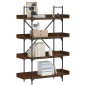 vidaXL Librería de 4 estantes madera ingeniería marrón 100x33x145,5 cm vidaXL Librería de 4 estantes madera ingeniería marrón 100x33x145,5 cm