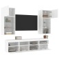 vidaXL Muebles de TV de pared con LED 5 pzas madera ingeniería blanco