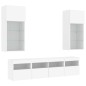 vidaXL Muebles de TV de pared con LED 5 pzas madera ingeniería blanco