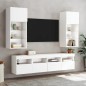 vidaXL Muebles de TV de pared con LED 5 pzas madera ingeniería blanco