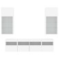 vidaXL Muebles de TV de pared con LED 5 pzas madera ingeniería blanco