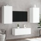 vidaXL Muebles de TV de pared con LED 4 pzas madera ingeniería blanco vidaXL Muebles de TV de pared con LED 4 pzas madera ingeniería blanco
