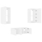 vidaXL Muebles de TV de pared con LED 4 pzas madera ingeniería blanco vidaXL Muebles de TV de pared con LED 4 pzas madera ingeniería blanco