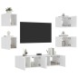 vidaXL Muebles de TV de pared con LED 6 pzas madera ingeniería blanco vidaXL Muebles de TV de pared con LED 6 pzas madera ingeniería blanco