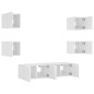 vidaXL Muebles de TV de pared con LED 6 pzas madera ingeniería blanco vidaXL Muebles de TV de pared con LED 6 pzas madera ingeniería blanco