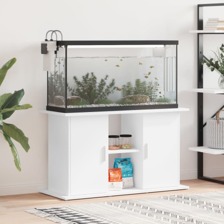 vidaXL Soporte para acuario madera de ingeniería blanco 101x41x58 cm