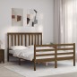 vidaXL Estructura cama y cabecero madera maciza marrón miel 140x200 cm