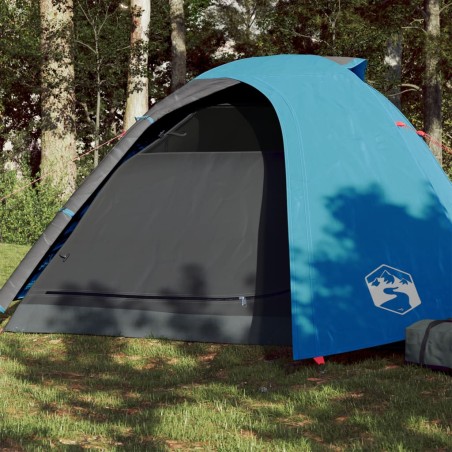 vidaXL Tienda de campaña 4 personas tafetán 185T azul 267x272x145 cm