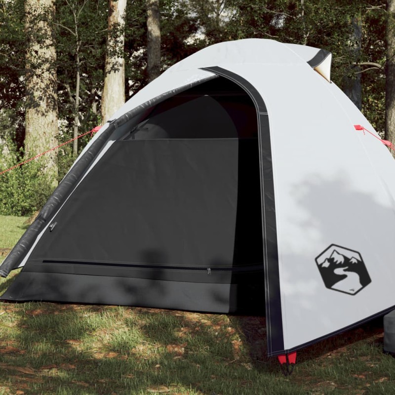 vidaXL Tienda de campaña 2 personas tafetán 185T blanco 264x210x125 cm