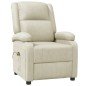vidaXL Sillón de masaje de cuero sintético crema vidaXL Sillón de masaje de cuero sintético crema