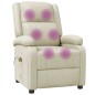 vidaXL Sillón de masaje de cuero sintético crema vidaXL Sillón de masaje de cuero sintético crema
