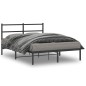 vidaXL Estructura de cama con cabecero metal negro 135x190 cm vidaXL Estructura de cama con cabecero metal negro 135x190 cm