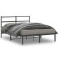 vidaXL Estructura de cama con cabecero metal negro 140x200 cm