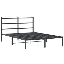 vidaXL Estructura de cama con cabecero metal negro 140x200 cm