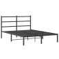 vidaXL Estructura de cama con cabecero metal negro 140x200 cm