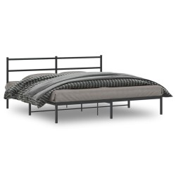 vidaXL Estructura de cama con cabecero metal negro 200x200 cm