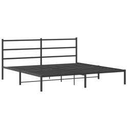 vidaXL Estructura de cama con cabecero metal negro 200x200 cm