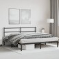 vidaXL Estructura de cama con cabecero metal negro 200x200 cm vidaXL Estructura de cama con cabecero metal negro 200x200 cm