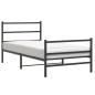 vidaXL Estructura de cama con cabecero y estribo metal negro 107x203cm