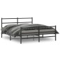 vidaXL Estructura de cama con cabecero y estribo metal negro 150x200cm