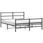 vidaXL Estructura de cama con cabecero y estribo metal negro 150x200cm