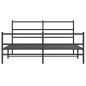 vidaXL Estructura de cama con cabecero y estribo metal negro 150x200cm