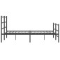 vidaXL Estructura de cama con cabecero y estribo metal negro 150x200cm