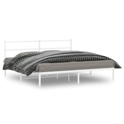 vidaXL Estructura de cama de metal con cabecero blanco 193x203 cm