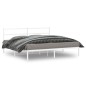 vidaXL Estructura de cama de metal con cabecero blanco 193x203 cm