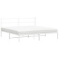 vidaXL Estructura de cama de metal con cabecero blanco 193x203 cm