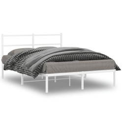 vidaXL Estructura de cama con cabecero metal blanca 140x200 cm
