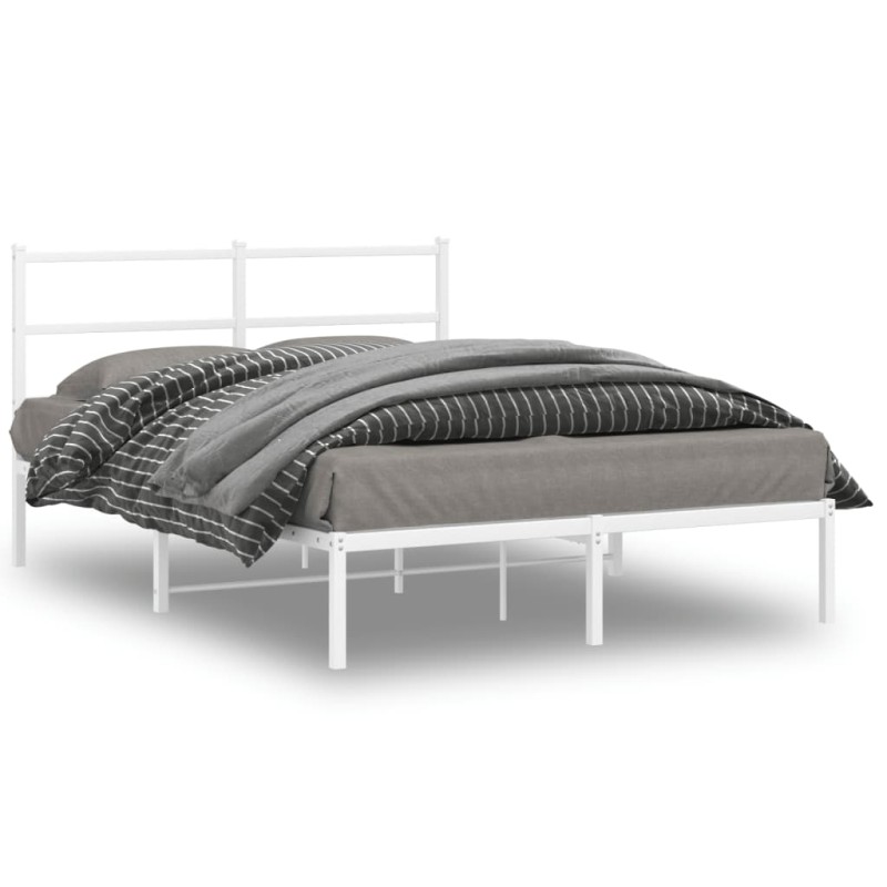 vidaXL Estructura de cama con cabecero metal blanca 140x200 cm vidaXL Estructura de cama con cabecero metal blanca 140x200 cm