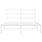 vidaXL Estructura de cama con cabecero metal blanca 140x200 cm vidaXL Estructura de cama con cabecero metal blanca 140x200 cm