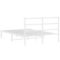 vidaXL Estructura de cama con cabecero metal blanca 140x200 cm vidaXL Estructura de cama con cabecero metal blanca 140x200 cm