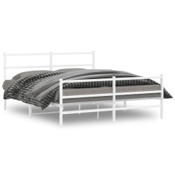 vidaXL Estructura cama metal con cabecero y estribo blanco 150x200 cm