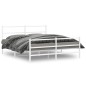 vidaXL Estructura cama metal con cabecero y estribo blanco 150x200 cm vidaXL Estructura cama metal con cabecero y estribo blanco 150x200 cm