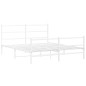 vidaXL Estructura cama metal con cabecero y estribo blanco 150x200 cm vidaXL Estructura cama metal con cabecero y estribo blanco 150x200 cm
