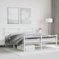 vidaXL Estructura cama metal con cabecero y estribo blanco 150x200 cm vidaXL Estructura cama metal con cabecero y estribo blanco 150x200 cm