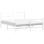 vidaXL Estructura cama metal con cabecero y estribo blanco 150x200 cm vidaXL Estructura cama metal con cabecero y estribo blanco 150x200 cm