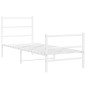 vidaXL Estructura cama metal con cabecero y estribo blanco 75x190 cm vidaXL Estructura cama metal con cabecero y estribo blanco 75x190 cm