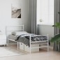 vidaXL Estructura cama metal con cabecero y estribo blanco 75x190 cm vidaXL Estructura cama metal con cabecero y estribo blanco 75x190 cm