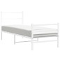 vidaXL Estructura cama metal con cabecero y estribo blanco 75x190 cm vidaXL Estructura cama metal con cabecero y estribo blanco 75x190 cm