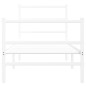 vidaXL Estructura cama metal con cabecero y estribo blanco 75x190 cm vidaXL Estructura cama metal con cabecero y estribo blanco 75x190 cm