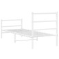 vidaXL Estructura cama metal con cabecero y estribo blanco 75x190 cm vidaXL Estructura cama metal con cabecero y estribo blanco 75x190 cm