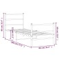 vidaXL Estructura cama metal con cabecero y estribo blanco 75x190 cm vidaXL Estructura cama metal con cabecero y estribo blanco 75x190 cm