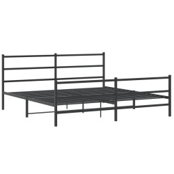 vidaXL Estructura de cama con cabecero y estribo metal negro 180x200cm