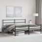 vidaXL Estructura de cama con cabecero y estribo metal negro 180x200cm vidaXL Estructura de cama con cabecero y estribo metal negro 180x200cm