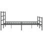 vidaXL Estructura de cama con cabecero y estribo metal negro 180x200cm vidaXL Estructura de cama con cabecero y estribo metal negro 180x200cm
